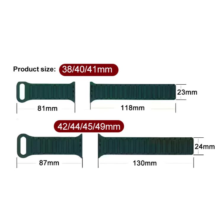 For Apple Watch 42 / 44 / 45 / 46 / 49mm xDfind Magnetic Three-bead Silicone Watch Band(Wine Red Black) by xDfind