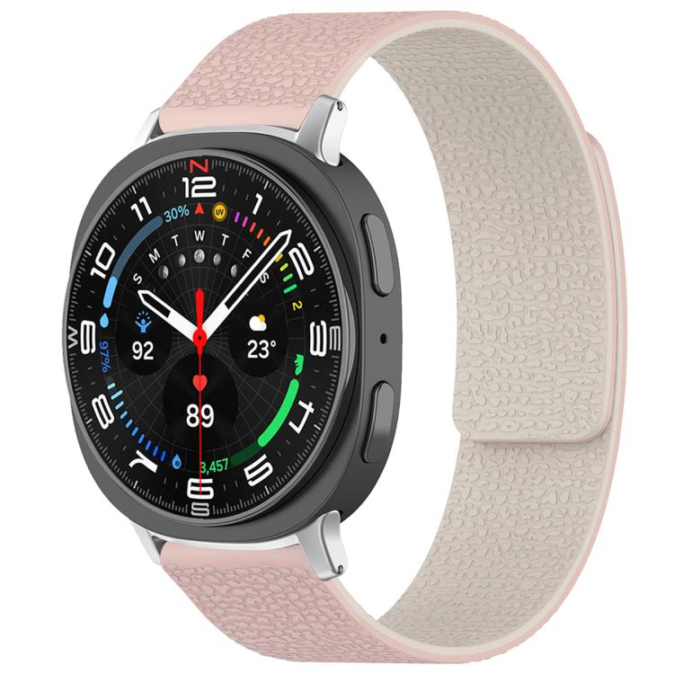 For Samsung Galaxy Watch Ultra/Ultra 2025 xDfind Litchi Texture Magnetic Silicone Watch Band(Pink Sstarlight) by xDfind