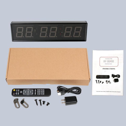 KYX--0018 Aluminum Alloy Shell 1.8 inch 6-digit LED Sports Fitness Multi-function Timer, Plug:US Plug(Black) by bashfashion