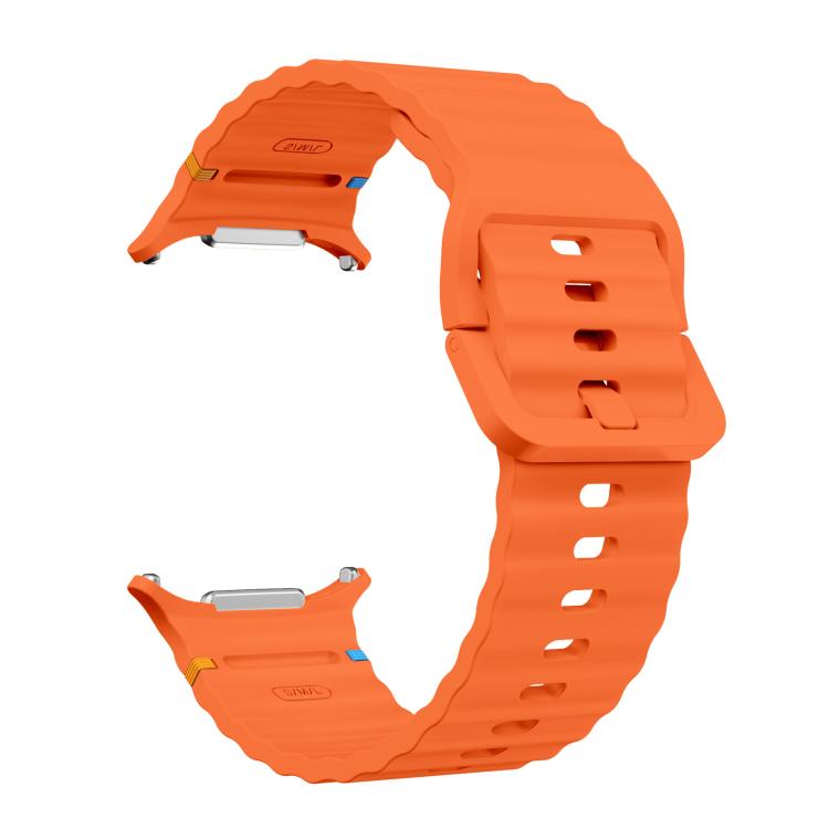 For Samsung Galaxy Watch Ultra 47mm / Ultra 2025 xDfind Wave Stitching Silicone Watch Band(Orange) by xDfind