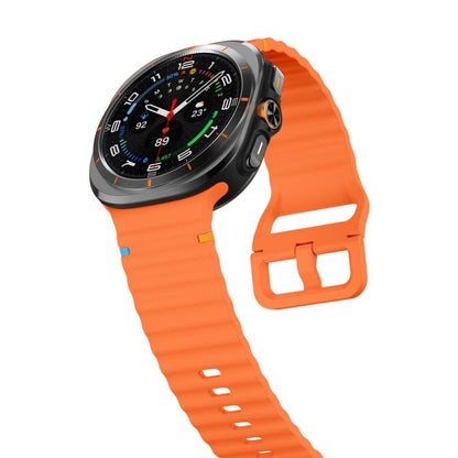 For Samsung Galaxy Watch Ultra 47mm / Ultra 2025 xDfind Wave Stitching Silicone Watch Band(Orange) by xDfind