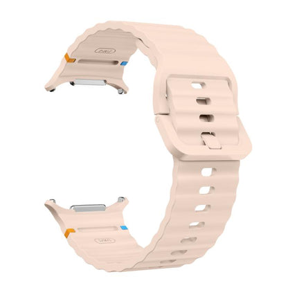 For Samsung Galaxy Watch Ultra 47mm / Ultra 2025 xDfind Wave Stitching Silicone Watch Band(Pink) by xDfind