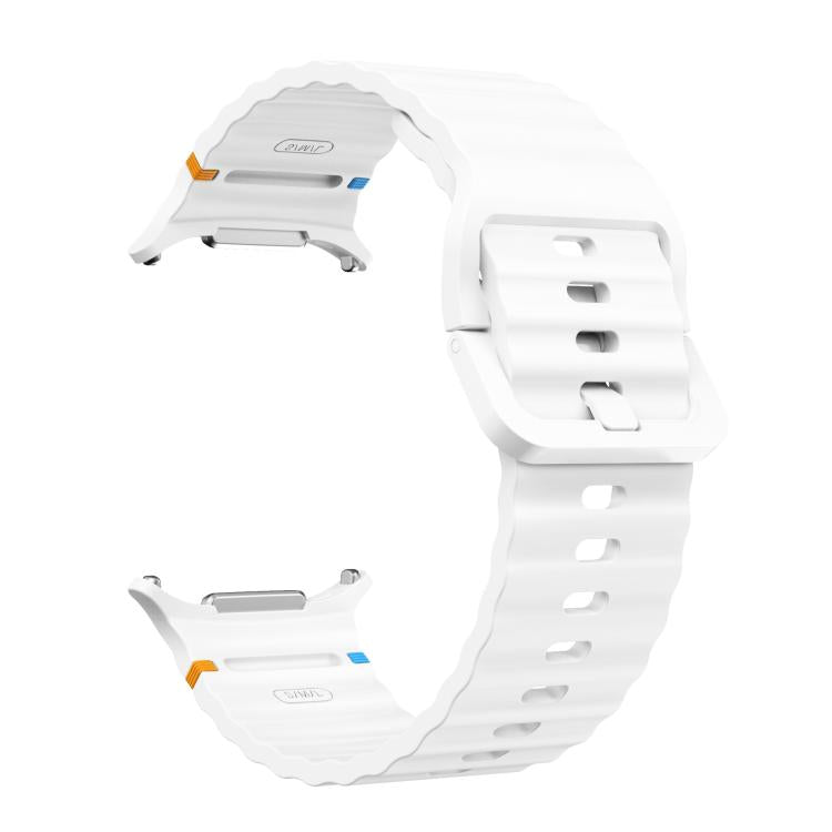 For Samsung Galaxy Watch Ultra 47mm / Ultra 2025 xDfind Wave Stitching Silicone Watch Band(White) by xDfind