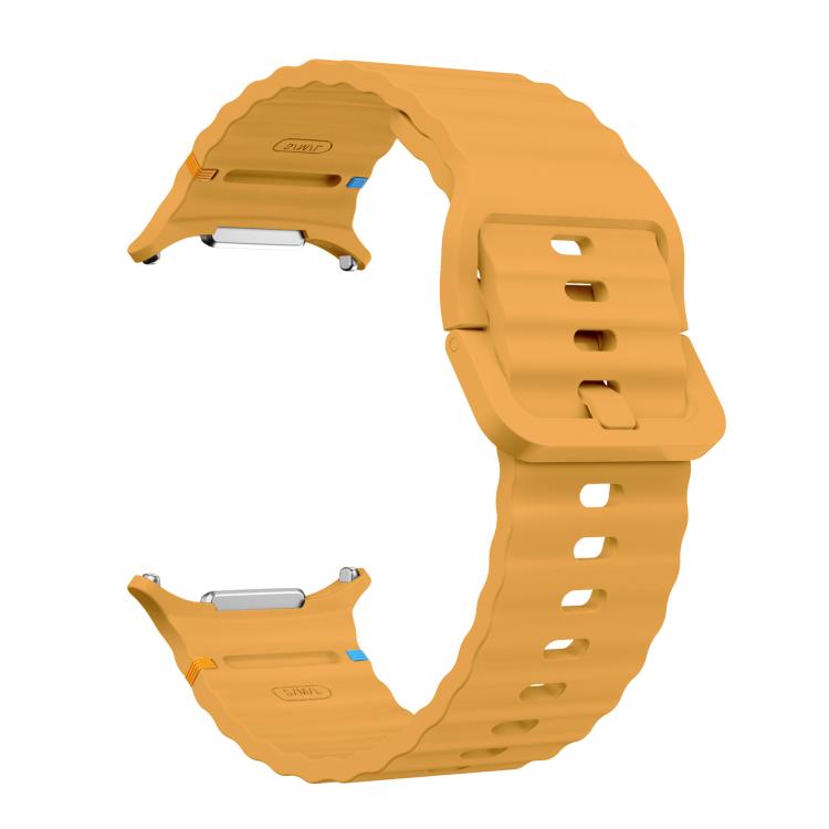 For Samsung Galaxy Watch Ultra 47mm / Ultra 2025 xDfind Wave Stitching Silicone Watch Band(Yellow) by xDfind