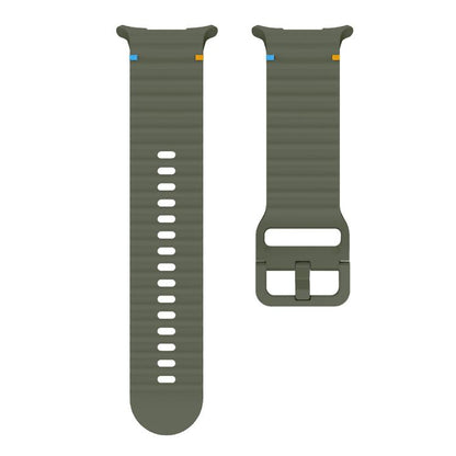 For Samsung Galaxy Watch Ultra 47mm / Ultra 2025 xDfind Wave Stitching Silicone Watch Band(Army Green) by xDfind