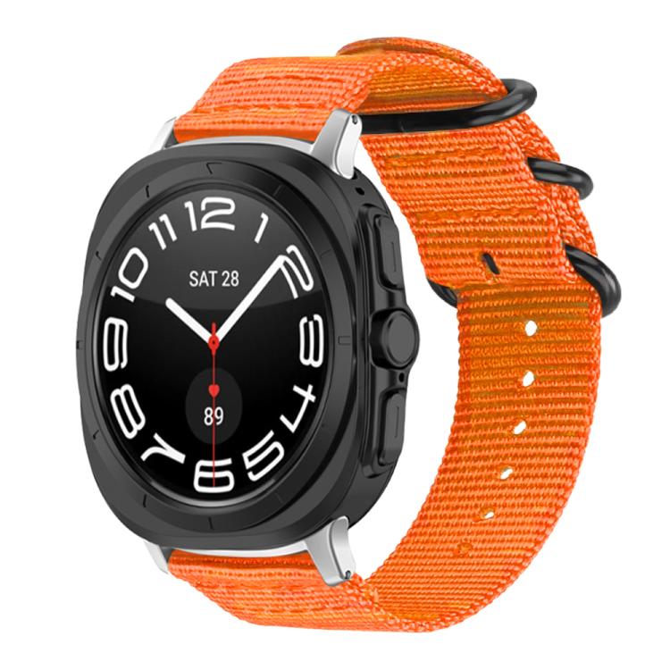 For Samsung Galaxy Watch Ultra / Ultra 2025 xDfind Ring Buckle Nylon Canvas Watch Band(Orange) by xDfind
