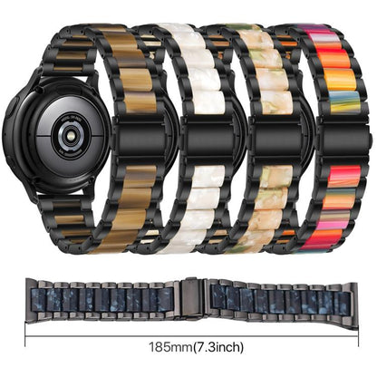 For Samsung Galaxy Watch Ultra/Ultra 2025 xDfind Three Beads Metal Resin Watch Band(Black Rainbow) by xDfind