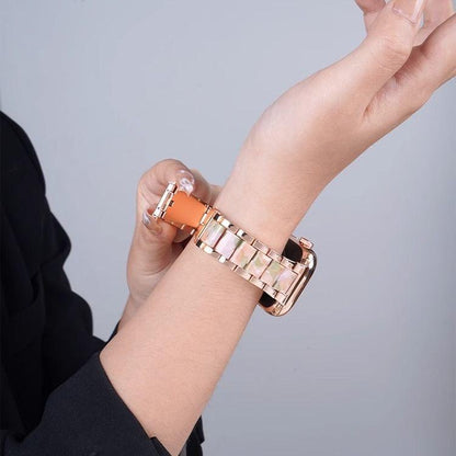 For Samsung Galaxy Watch Ultra/Ultra 2025 xDfind Three Beads Metal Resin Watch Band(Silver Green) by xDfind