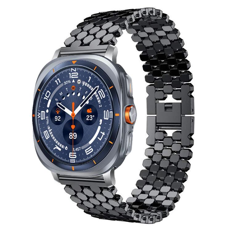 For Samsung Galaxy Watch Ultra/Ultra 2025 xDfind Fish Scale Texture Metal Watch Band(Black) by xDfind
