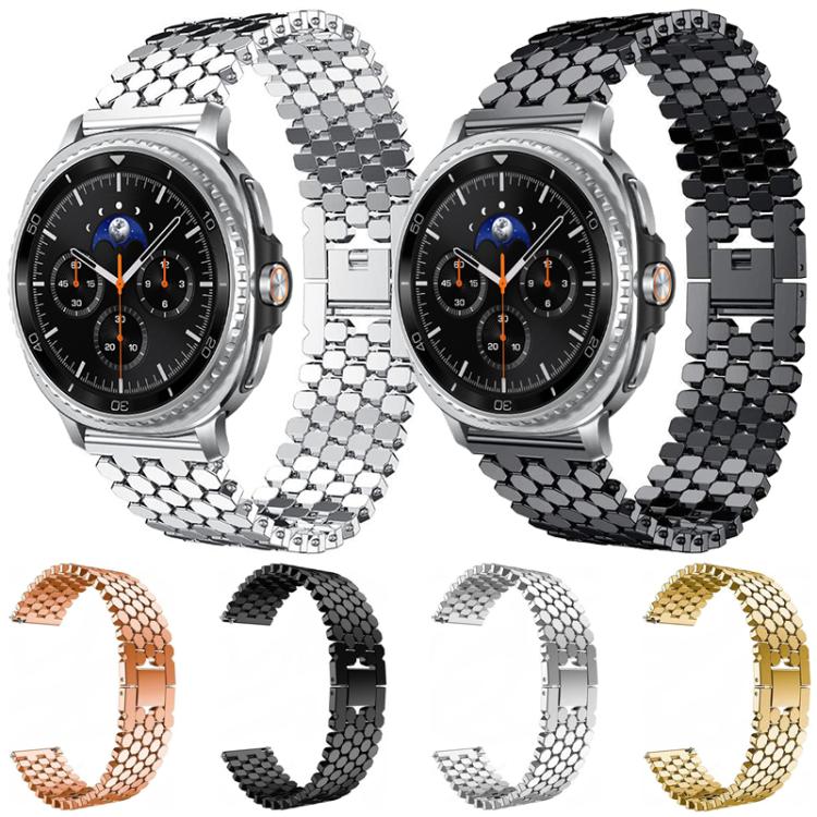 For Samsung Galaxy Watch Ultra/Ultra 2025 xDfind Fish Scale Texture Metal Watch Band(Black) by xDfind
