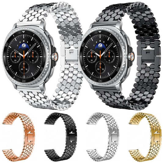 For Samsung Galaxy Watch Ultra/Ultra 2025 xDfind Fish Scale Texture Metal Watch Band(Black) by xDfind