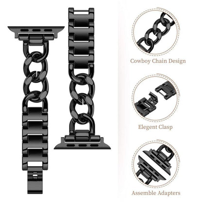 For Apple Watch 42 / 44 / 45 / 46 / 49mm xDfind Denim Chain Metal Watch Band(Silver) by xDfind