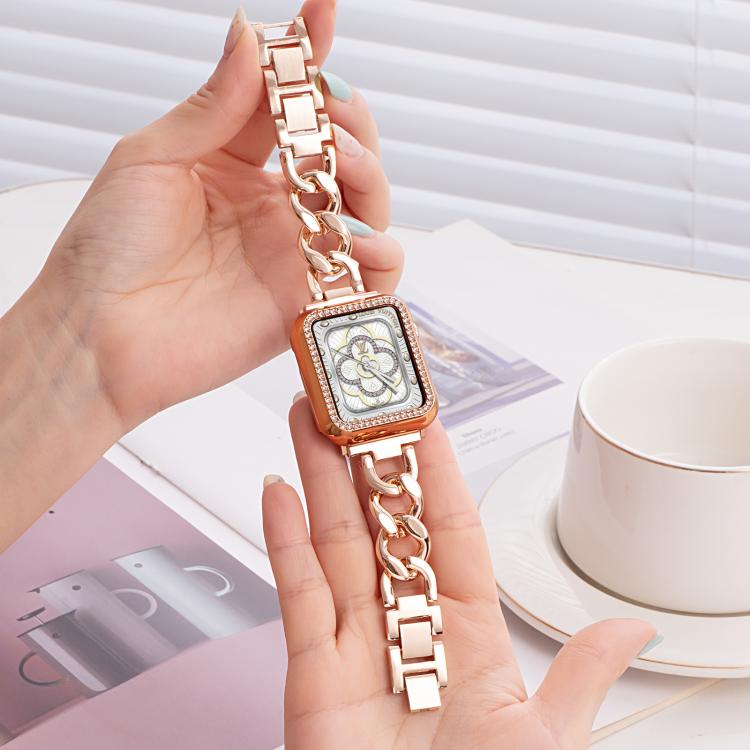 For Apple Watch 42 / 44 / 45 / 46 / 49mm xDfind Denim Chain Metal Watch Band(Silver) by xDfind