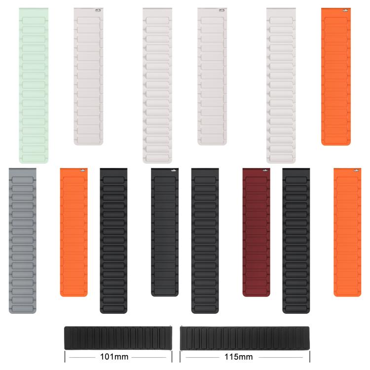 For Apple Watch 42 / 44 / 45 / 46 / 49mm xDfind I-shaped Magnetic Silicone Watch Band(Light Mint Starlight) by xDfind