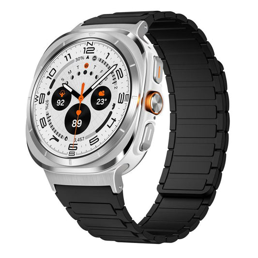 For Samsung Galaxy Watch Ultra / Ultra 2025 xDfind I-shaped Magnetic Silicone Watch Band(Black) by xDfind