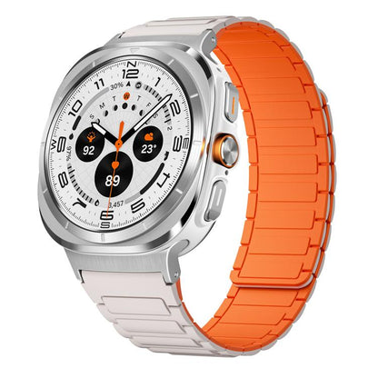 For Samsung Galaxy Watch Ultra / Ultra 2025 xDfind I-shaped Magnetic Silicone Watch Band(Starlight Orange) by xDfind
