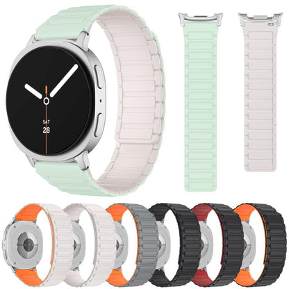 For Samsung Galaxy Watch Ultra / Ultra 2025 xDfind I-shaped Magnetic Silicone Watch Band(Grey Orange) by xDfind