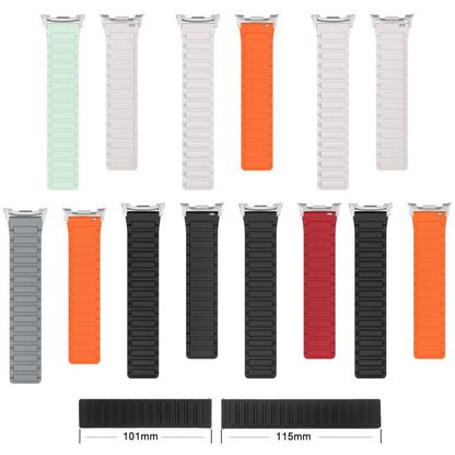 For Samsung Galaxy Watch Ultra / Ultra 2025 xDfind I-shaped Magnetic Silicone Watch Band(Grey Orange) by xDfind