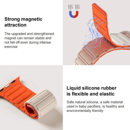 For Samsung Galaxy Watch Ultra / Ultra 2025 xDfind I-shaped Magnetic Silicone Watch Band(Grey Orange) by xDfind