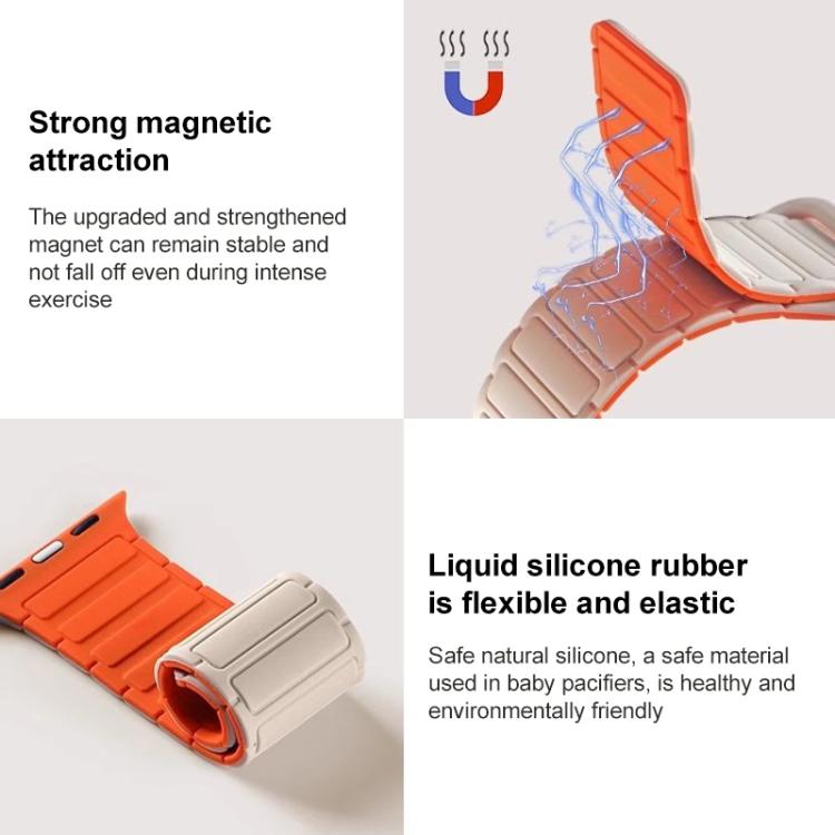 For Samsung Galaxy Watch Ultra / Ultra 2025 xDfind I-shaped Magnetic Silicone Watch Band(Starlight Orange) by xDfind
