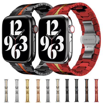 For Apple Watch 38 / 40 / 41 / S10 42mm xDfind Butterfly Buckle Stainless Steel Watch Band(Starlight) by xDfind