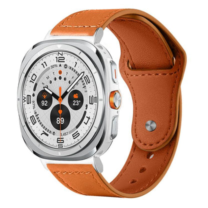 For Samsung Galaxy Watch Ultra / Ultra 2025 xDfind Rivet Buckle Genuine Leather Watch Band(Brown) by xDfind
