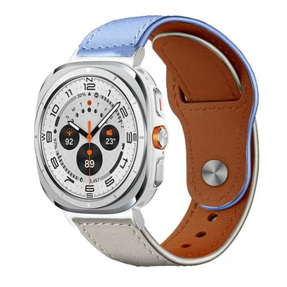 For Samsung Galaxy Watch Ultra / Ultra 2025 xDfind Rivet Buckle Genuine Leather Watch Band(Lavender White) by xDfind