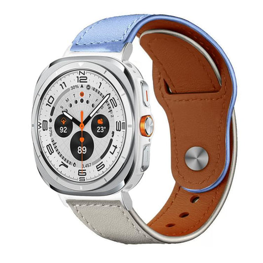 For Samsung Galaxy Watch Ultra / Ultra 2025 xDfind Rivet Buckle Genuine Leather Watch Band(Lavender White) by xDfind