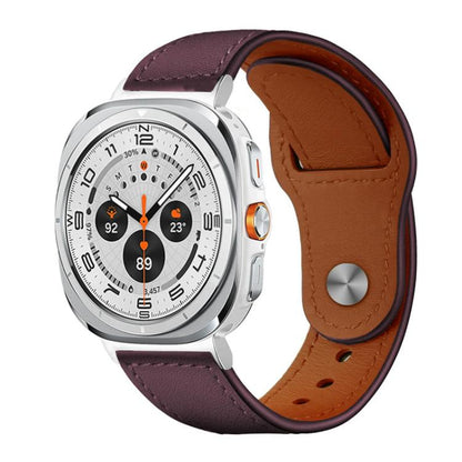 For Samsung Galaxy Watch Ultra / Ultra 2025 xDfind Rivet Buckle Genuine Leather Watch Band(Jujube Red) by xDfind