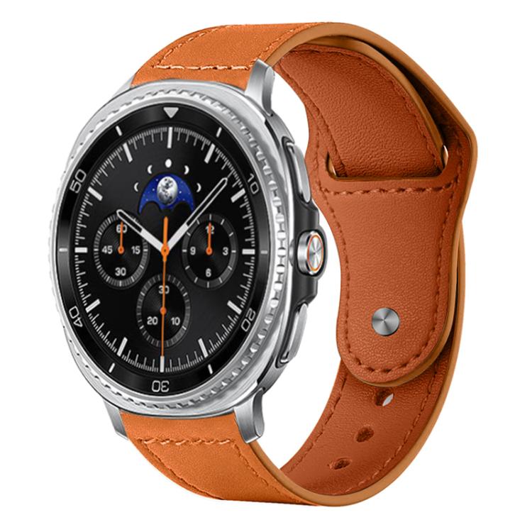 For Samsung Galaxy Watch8 / 8 Classic xDfind Rivet Buckle Genuine Leather Watch Band(Brown) by xDfind