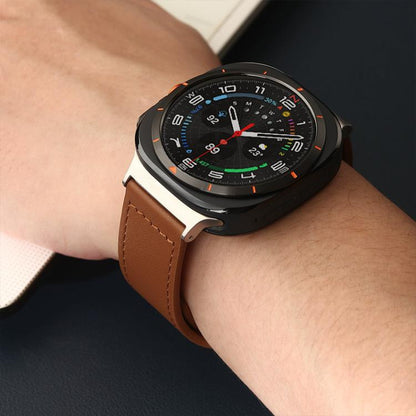 For Samsung Galaxy Watch Ultra / Ultra 2025 xDfind Rivet Buckle Genuine Leather Watch Band(Jujube Red) by xDfind