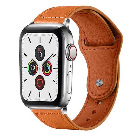 For Apple Watch 38 / 40 / 41 / S10 42mm xDfind Rivet Buckle Genuine Leather Watch Band(Brown) by xDfind