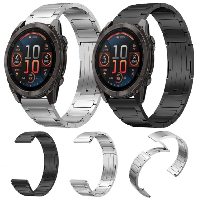 For Garmin Fenix 8/7X/6X/5X 26mm xDfind I-Shaped Buckle Stainless Steel Watch Band(Silver) by xDfind