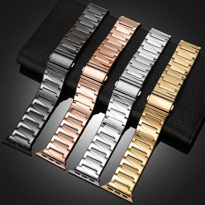 For Apple Watch 38 / 40 / 41 / S10 42mm xDfind Stepped Stainless Steel Watch Band(Gold) by xDfind