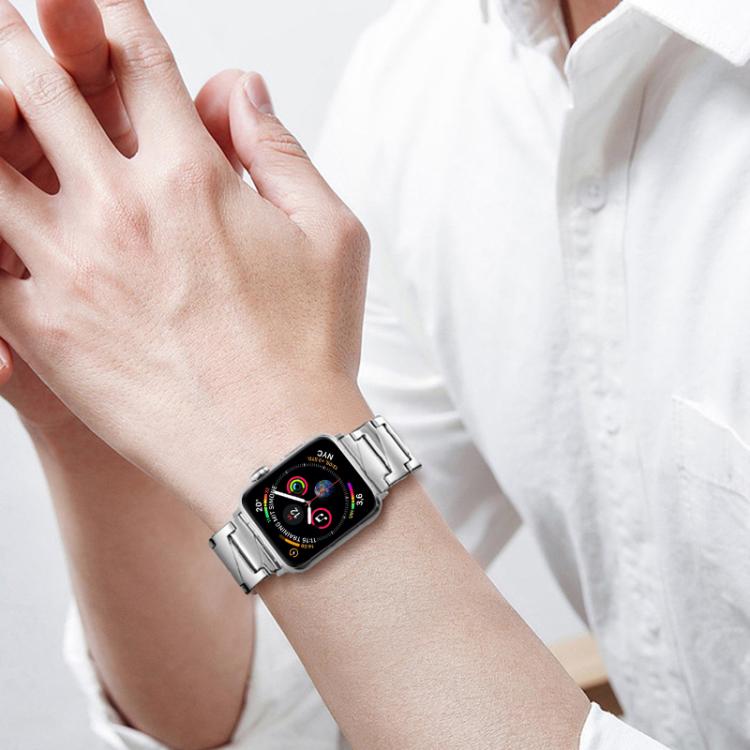 For Apple Watch 38 / 40 / 41 / S10 42mm xDfind Stepped Stainless Steel Watch Band(Black) by xDfind