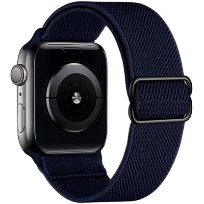For Apple Watch 42 / 44 / 45 / 46 / 49mm xDfind Adjustable Slide Buckle Elastic Nylon Watch Band(Dark Blue) by xDfind