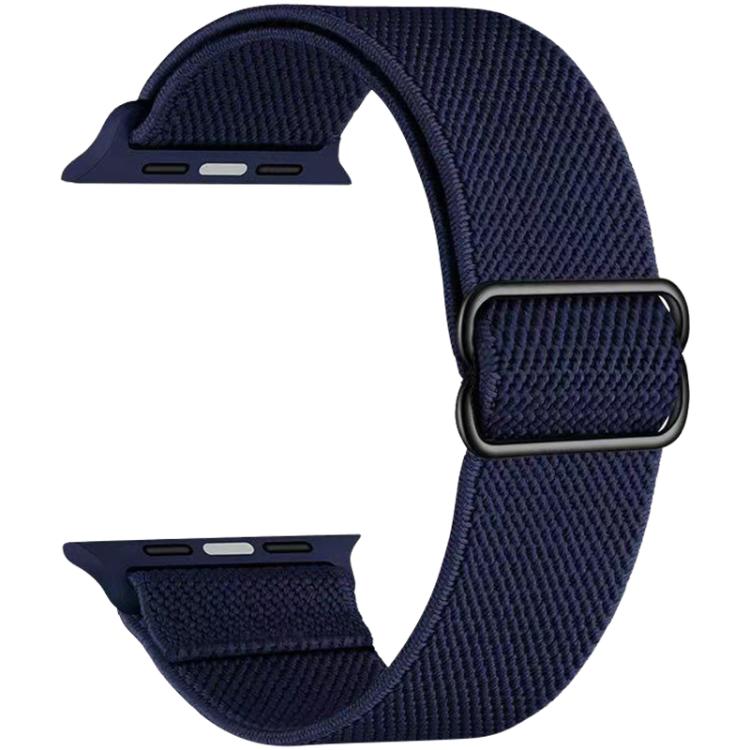 For Apple Watch 42 / 44 / 45 / 46 / 49mm xDfind Adjustable Slide Buckle Elastic Nylon Watch Band(Dark Blue) by xDfind