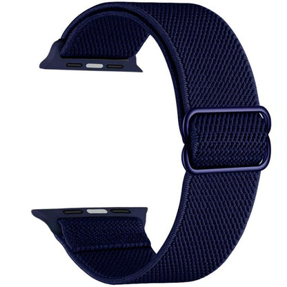 For Apple Watch 42 / 44 / 45 / 46 / 49mm xDfind Adjustable Slide Buckle Elastic Nylon Watch Band(Navy Blue) by xDfind