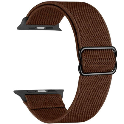 For Apple Watch 42 / 44 / 45 / 46 / 49mm xDfind Adjustable Slide Buckle Elastic Nylon Watch Band(Brown) by xDfind