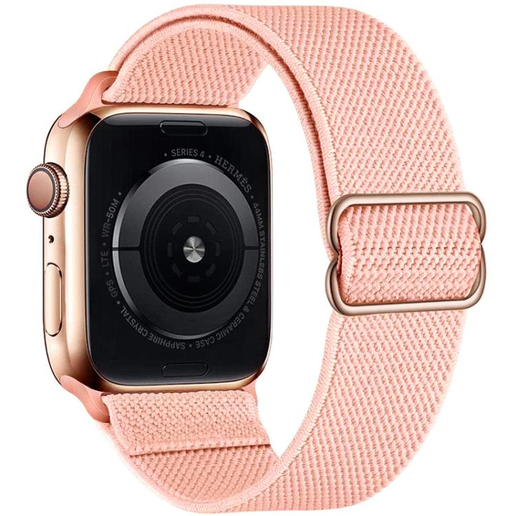 For Apple Watch 42 / 44 / 45 / 46 / 49mm xDfind Adjustable Slide Buckle Elastic Nylon Watch Band(Pink Sand) by xDfind