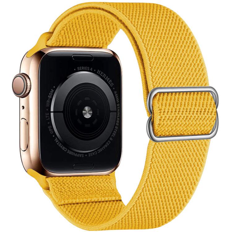 For Apple Watch 42 / 44 / 45 / 46 / 49mm xDfind Adjustable Slide Buckle Elastic Nylon Watch Band(Yellow) by xDfind