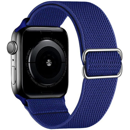 For Apple Watch 42 / 44 / 45 / 46 / 49mm xDfind Adjustable Slide Buckle Elastic Nylon Watch Band(Royal Blue) by xDfind