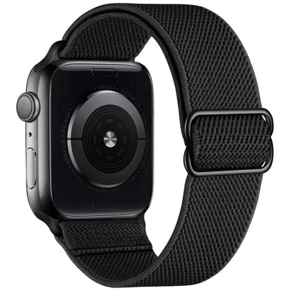 For Apple Watch 38 / 40 / 41 / S10 42mm xDfind Adjustable Slide Buckle Elastic Nylon Watch Band(Black) by xDfind