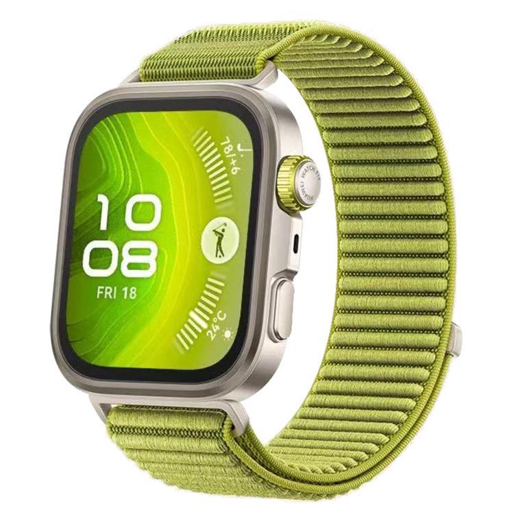 For Huawei Watch Fit4 / Fit4 Pro / Fit3 xDfind Woven Nylon Hook And Loop Fastener Watch Band(Wilderness Green) by xDfind