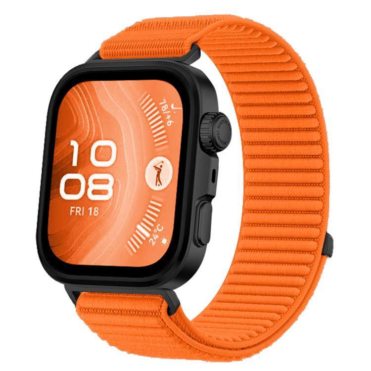 For Huawei Watch Fit4 / Fit4 Pro / Fit3 xDfind Woven Nylon Hook And Loop Fastener Watch Band(Orange) by xDfind