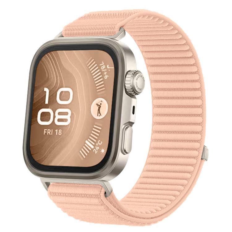 For Huawei Watch Fit4 / Fit4 Pro / Fit3 xDfind Woven Nylon Hook And Loop Fastener Watch Band(Milkshake Pink) by xDfind
