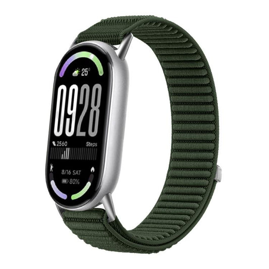 For Xiaomi Smart Band 10 / 9 / 8 xDfind Woven Nylon Hook And Loop Fastener Watch Band(Spruce Green) by xDfind