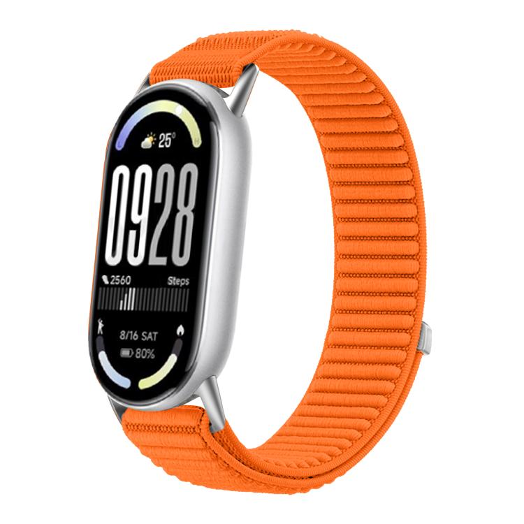 For Xiaomi Smart Band 10 / 9 / 8 xDfind Woven Nylon Hook And Loop Fastener Watch Band(Orange) by xDfind