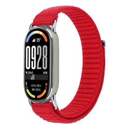 For Xiaomi Smart Band 10 / 9 / 8 xDfind Woven Nylon Hook And Loop Fastener Watch Band(Red) by xDfind