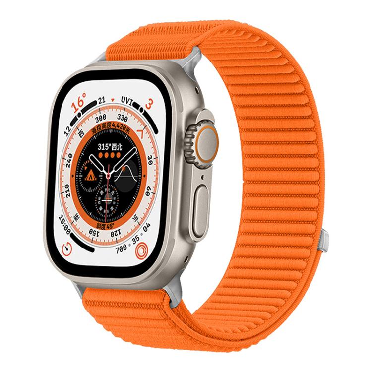 For Apple Watch 42 / 44 / 45 / 46 / 49mm xDfind Woven Nylon Hook And Loop Fastener Watch Band(Orange) by xDfind